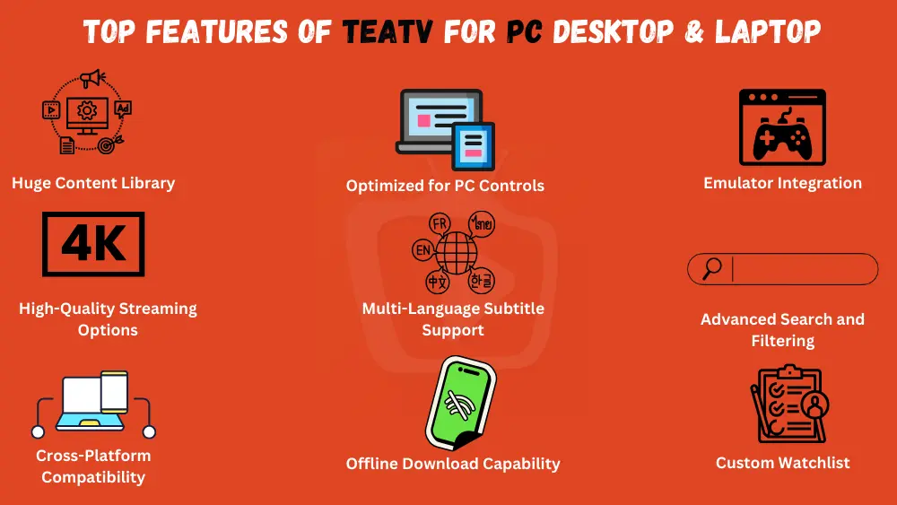 Features of TeaTV for PC Desktop & Laptop
