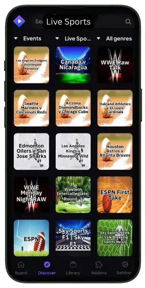 Stremio live sports channel